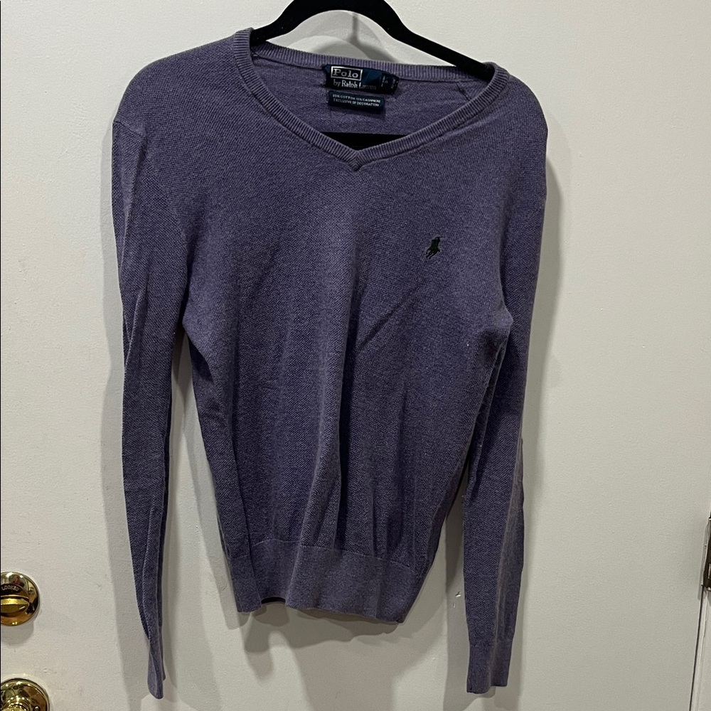 Polo by Ralph Lauren Womans V-Neck Sweater in Lavender